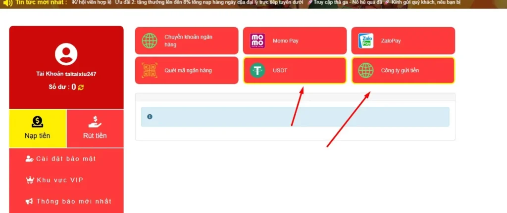 nạp tiền 0007win